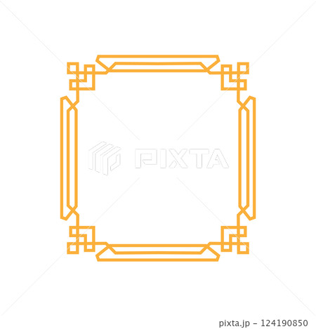 floral chinese frame border cartoon vector illustration 124190850