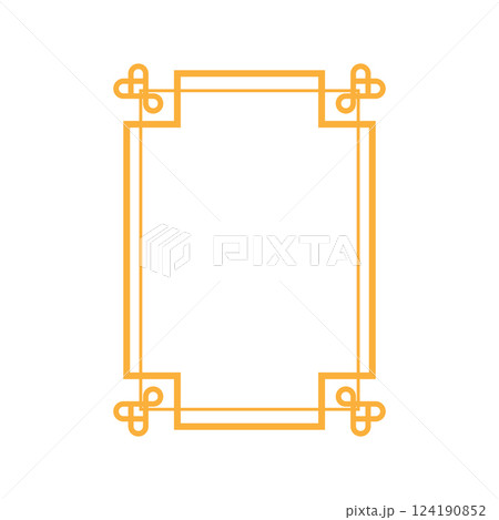 symmetrical chinese frame border cartoon vector illustration 124190852