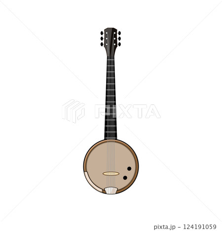 strings banjo cartoon vector illustration 124191059