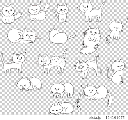 Various facial expressions of cats Various facial expressions of cats 124191075