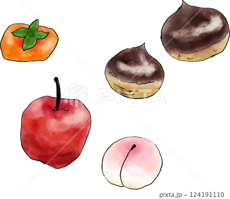 果物　手書きイラスト 124191110