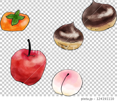 果物　手書きイラスト 124191110