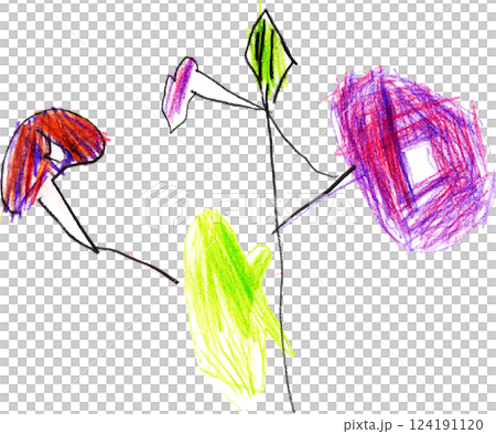 子供が描いた朝顔の絵 124191120