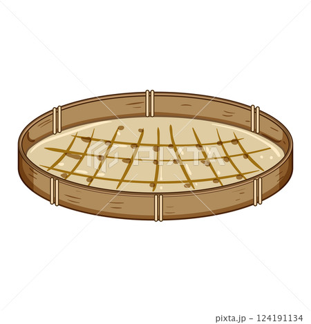 eco bamboo plate cartoon vector illustration eco bamboo plate cartoon vector illustration 124191134