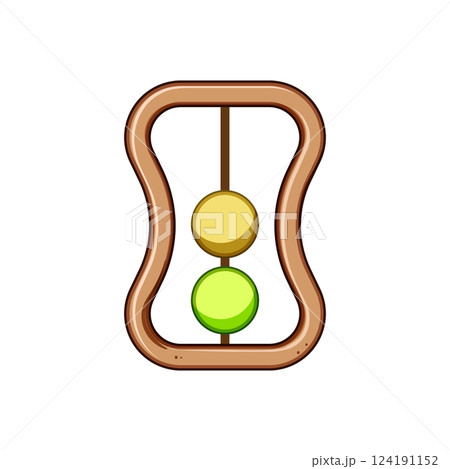 wooden baby rattle cartoon vector illustration 124191152