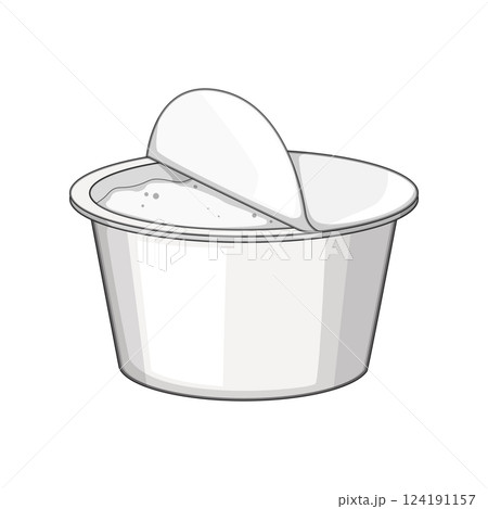 spoon yogurt container cartoon vector illustration 124191157