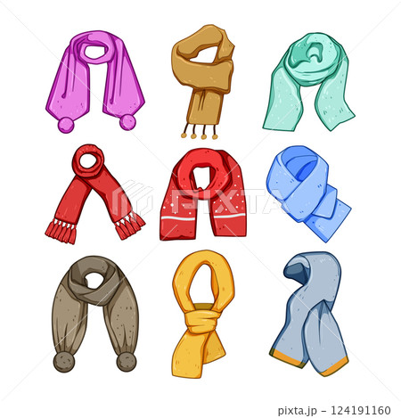 scarf kid set cartoon vector illustration scarf kid set cartoon vector illustration 124191160