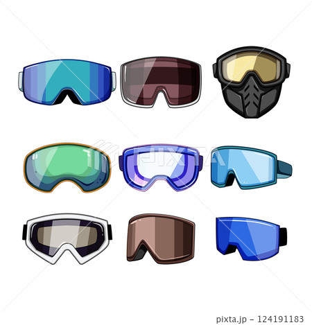 goggles ski set cartoon vector illustration 124191183
