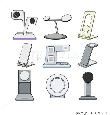 charging stand wireless set cartoon vector illustration 124191204