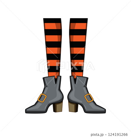 spooky witch legs cartoon vector illustration 124191266
