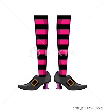 stockings witch legs cartoon vector illustration 124191274