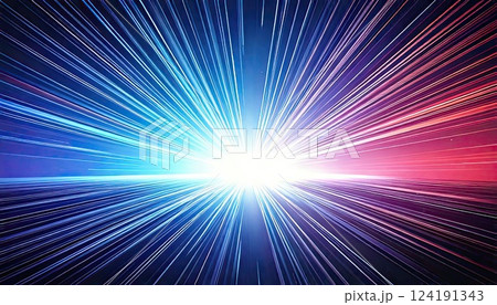 《AI画像》放射状に広がる光 爆発イメージ 124191343