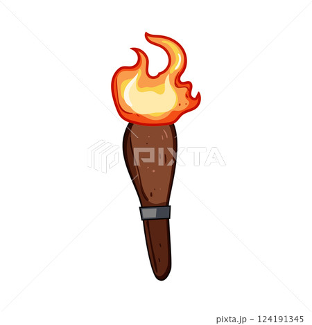 inferno torch fire cartoon vector illustration 124191345