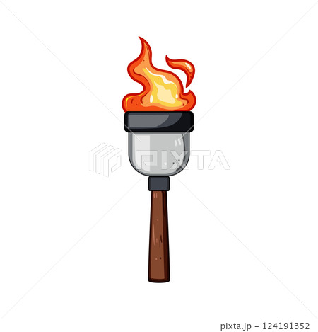 flame torch fire cartoon vector illustration flame torch fire cartoon vector illustration 124191352