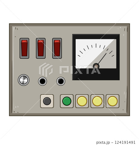 bamboo retro control panel cartoon vector illustration bamboo retro control panel cartoon vector illustration 124191491