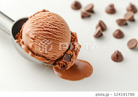 Scoop of Rich and Velvety Chocolate Ice Cream Scoop of Rich and Velvety Chocolate Ice Cream 124191780