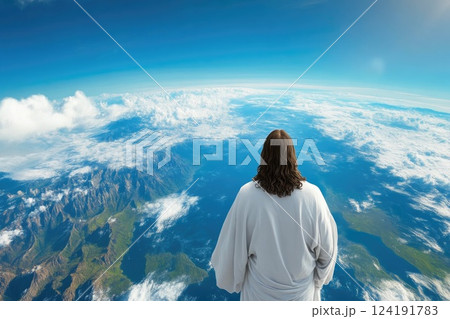 Christ Looking Over the Earth 124191783