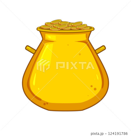 hat leprechaun gold pot cartoon vector illustration 124191786