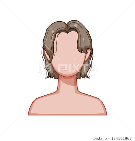 ponytail hairstyles for men cartoon vector illustration 124191965