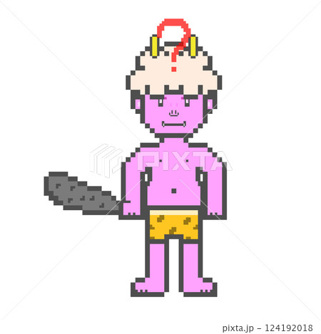 クエスチョンマーク鬼_ドット絵(ピンク) クエスチョンマーク鬼_ドット絵(ピンク) 124192018