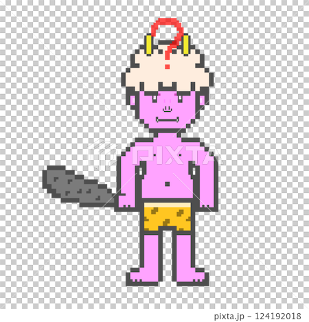 クエスチョンマーク鬼_ドット絵(ピンク) クエスチョンマーク鬼_ドット絵(ピンク) 124192018