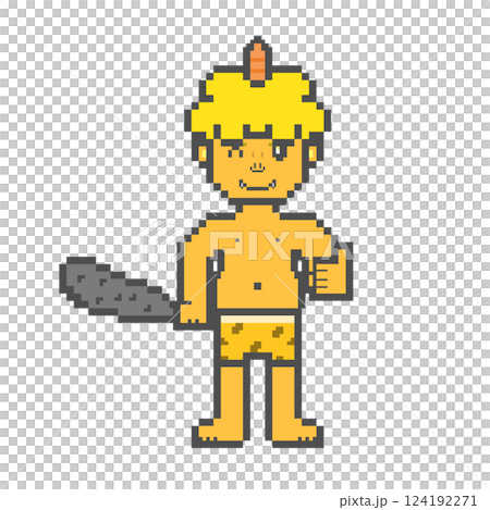 One-horned demon doing good deeds_pixel art (yellow) One-horned demon doing good deeds_pixel art (yellow) 124192271