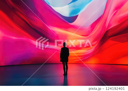 Creative LED Visuals and Abstract Art in Modern Exhibition 124192401