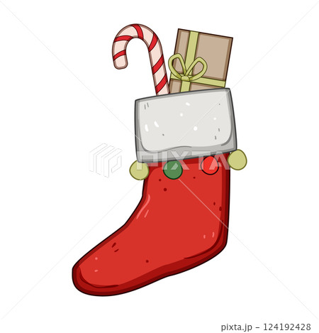 tradition christmas sock cartoon vector illustration 124192428