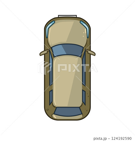 play car top view cartoon vector illustration 124192590
