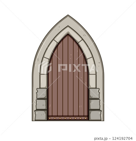 ironwork ancient medieval door cartoon vector illustration ironwork ancient medieval door cartoon vector illustration 124192704