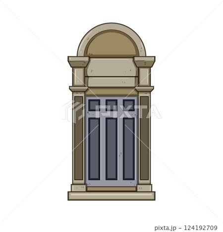baroque ancient medieval door cartoon vector illustration 124192709