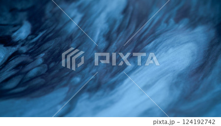 Color ripple ink. Underwater texture. Defocused blue smoke water wave chemical liquid flow floating on abstract dark black background. Color ripple ink. Underwater texture. Defocused blue smoke water wave chemical liquid flow floating on abstract dark black background. 124192742