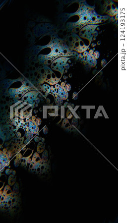Spectrum oil mix. Multicolor liquid. Double optical effect swirl fizz ink flow on black background. Abstract clone petrol layer blur liquid. Spectrum oil mix. Multicolor liquid. Double optical effect swirl fizz ink flow on black background. Abstract clone petrol layer blur liquid. 124193175
