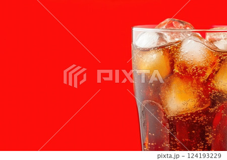Sparkling lemonade with ice and straw details 124193229