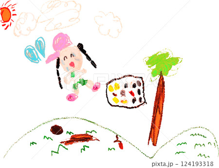 子供が描いた遠足のイラスト 子供が描いた遠足のイラスト 124193318