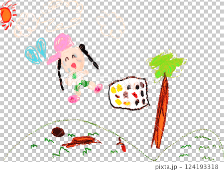 子供が描いた遠足のイラスト 子供が描いた遠足のイラスト 124193318