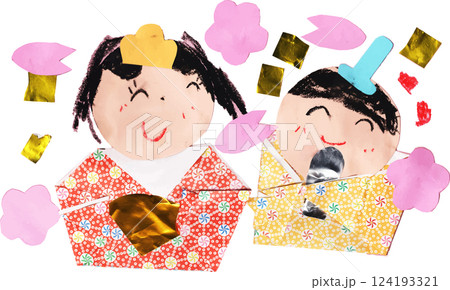 子供が描いたひな祭りのイラスト 124193321