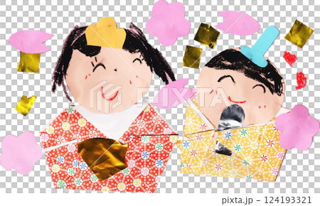 子供が描いたひな祭りのイラスト 124193321