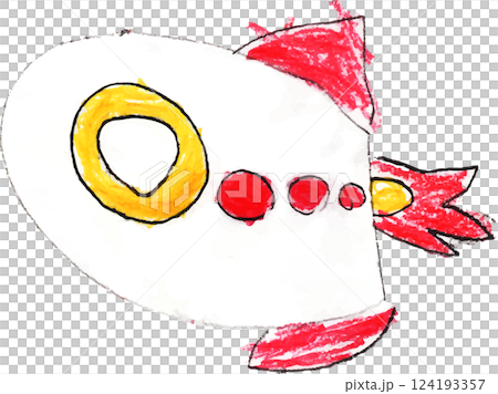 子供が描いたロケットの絵 124193357