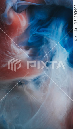 Paint haze. Vapor mix. Multicolor cloud flow blend on blur background. Fantasy abstract magic fume spill acrylic pigment in water. Paint haze. Vapor mix. Multicolor cloud flow blend on blur background. Fantasy abstract magic fume spill acrylic pigment in water. 124193409