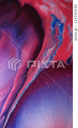 Paint blend. Wet texture. Defocused blue red purple color liquid acrylic fluid marble drop wave floating on abstract art background. Paint blend. Wet texture. Defocused blue red purple color liquid acrylic fluid marble drop wave floating on abstract art background. 124193436