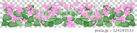 Illustration of row of Mexican Creeper flowersEdible flowers Illustration of row of Mexican Creeper flowersEdible flowers 124193533