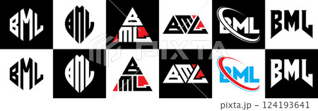 BML letter logo design in six style. BML...のイラスト素材 [124193641] - PIXTA