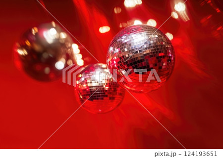 Red Background with Disco Ball Effect 124193651