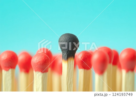 Fire-Worn Match in Group of Matches 124193749