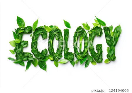 Eco-friendly theme with leaves spelling ECOLOGY 124194006
