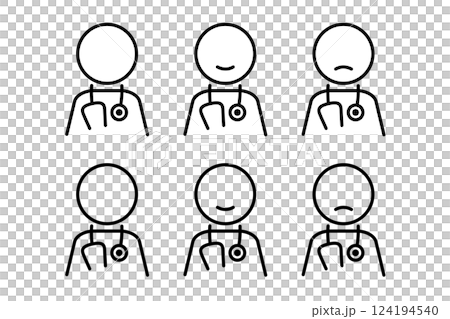 Pictogram of a doctor wearing a stethoscope 124194540