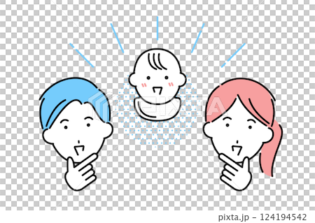 Illustration of a young couple having a baby 124194542