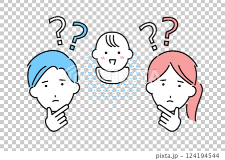 一對年輕夫婦對嬰兒和育兒有疑問 一對年輕夫婦對嬰兒和育兒有疑問 124194544