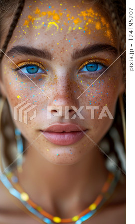 Beautiful woman on carnival - Generative AI 124195207